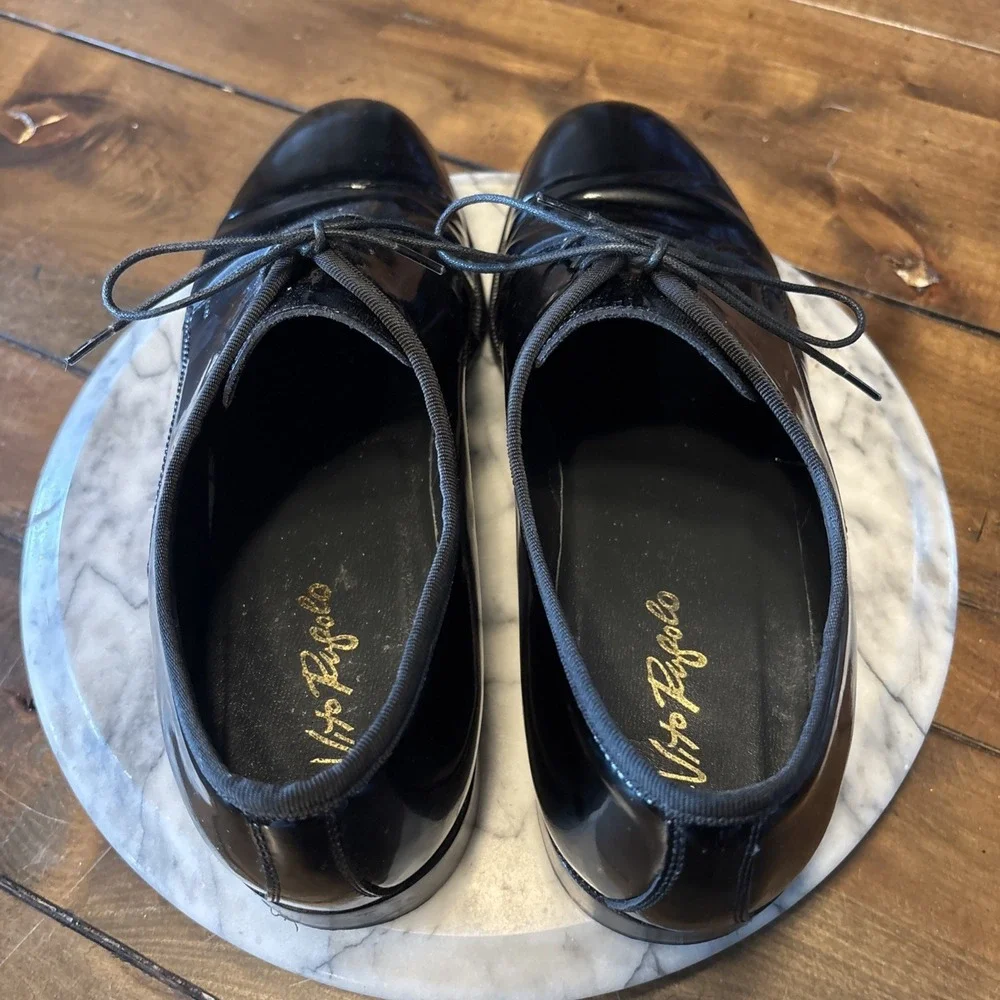 Vito Rufolo Formal Derby Black‎ Patent Leather Tuxedo Dress Shoes Italy Size 10D